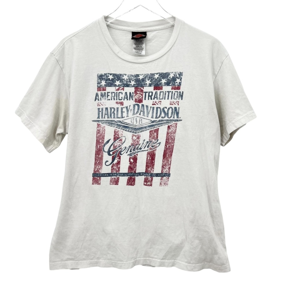 Harley Davidson Redwood Eureka CA Size L Sasquatch Motorcycle T-Shirt Flag